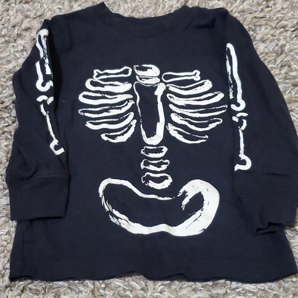 Holloween Skeleton Boys Black Long Sleeve